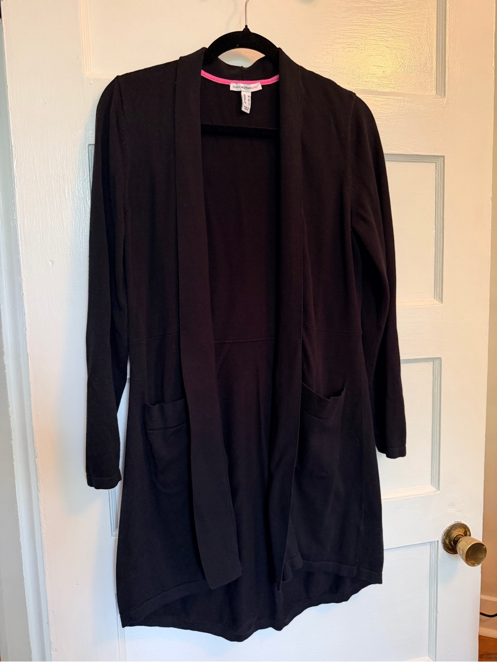 Isaac Mizrahi Black Open-Front Longline Cardigan